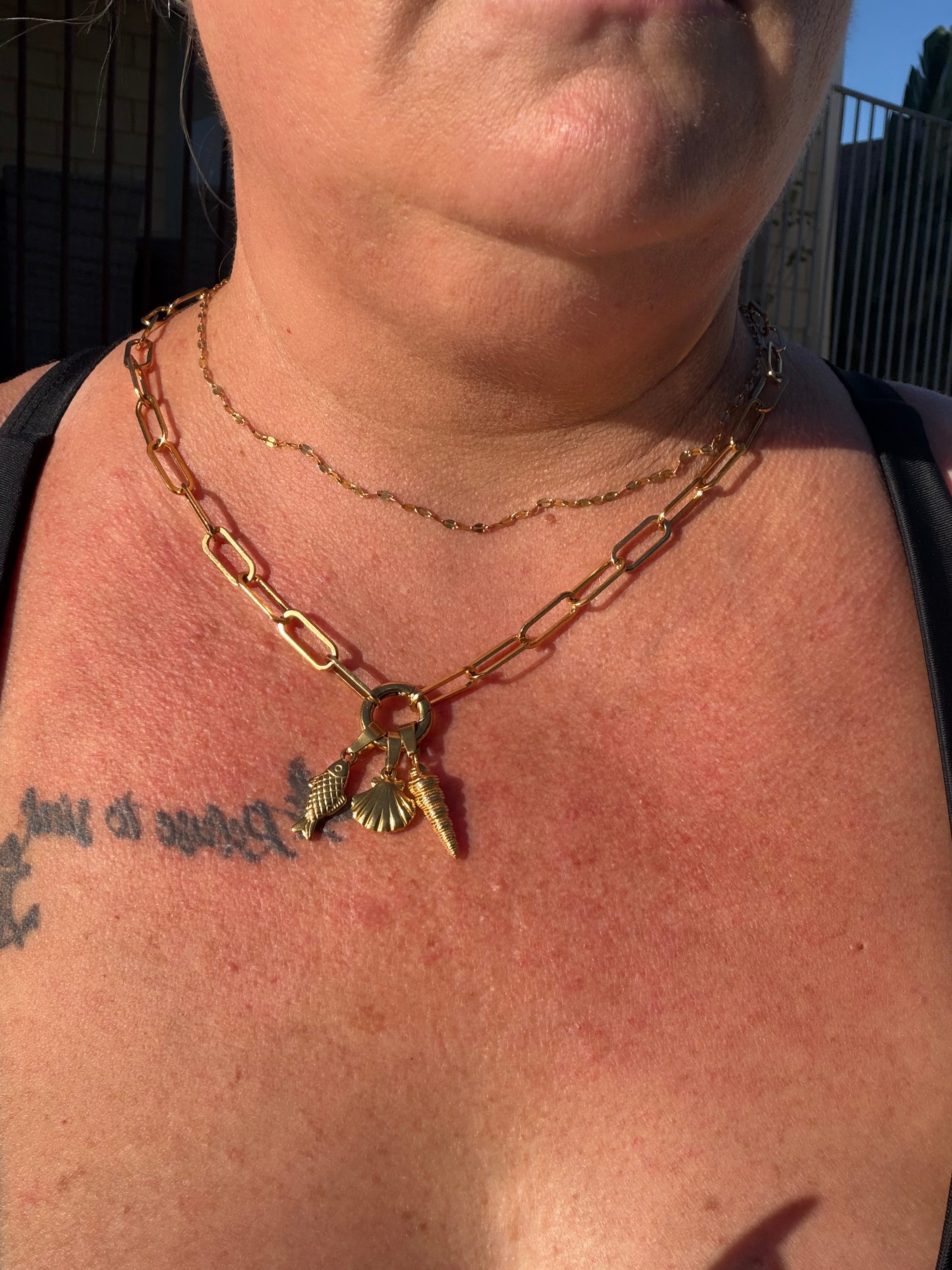 Paperclip Charm Holder Necklace