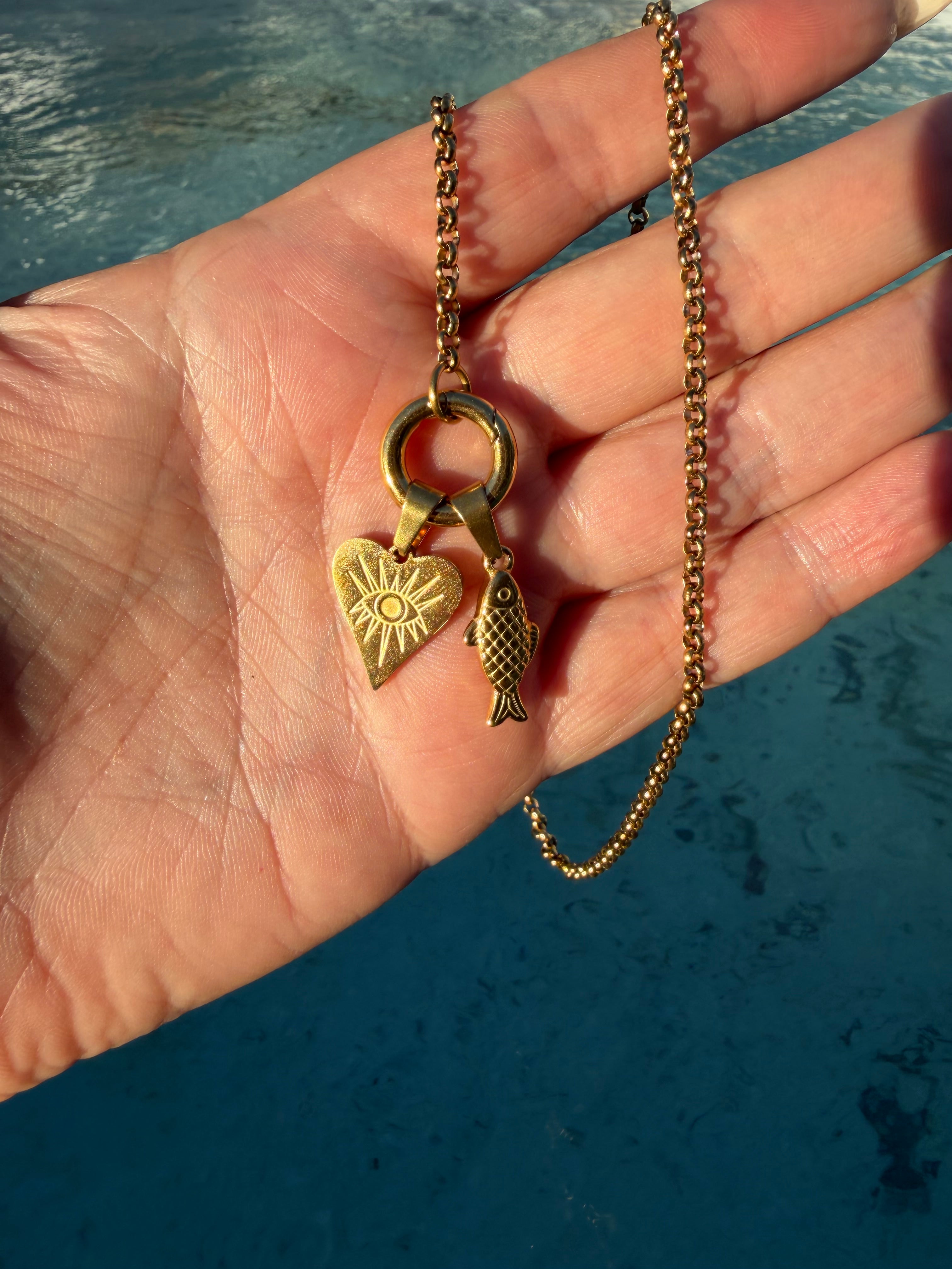 Rolled Charm Holder Necklace