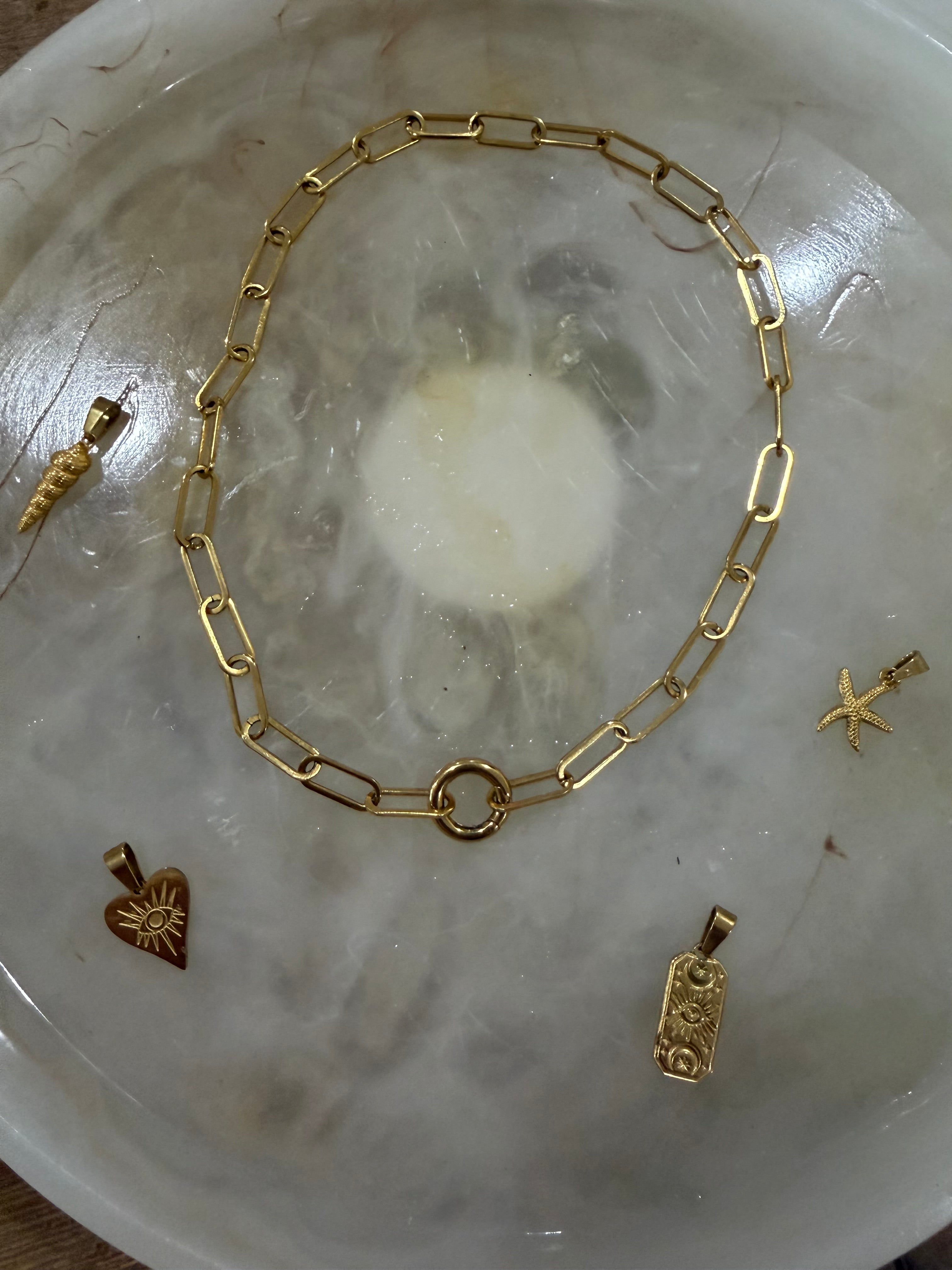 Paperclip Charm Holder Necklace