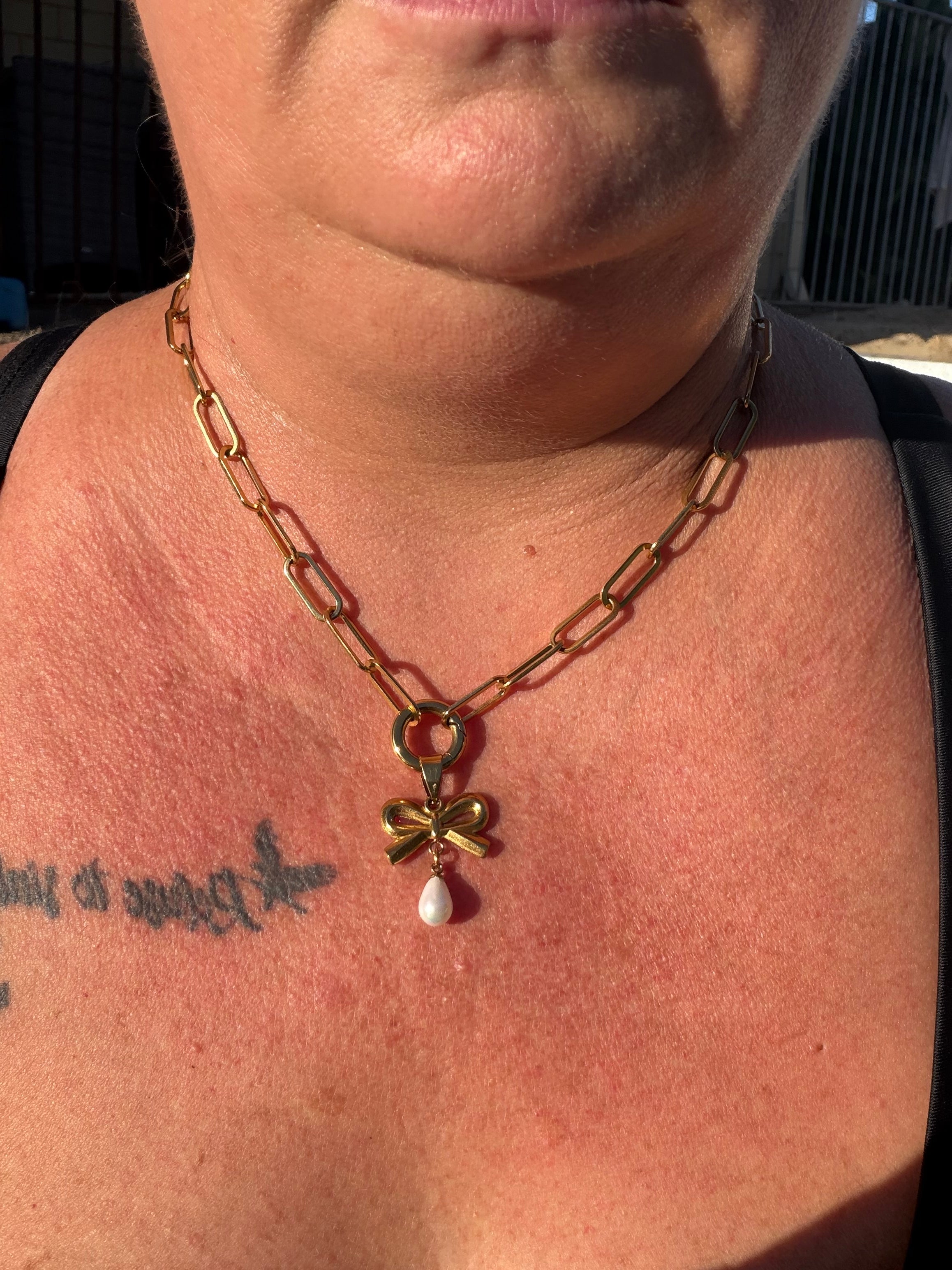 Paperclip Charm Holder Necklace