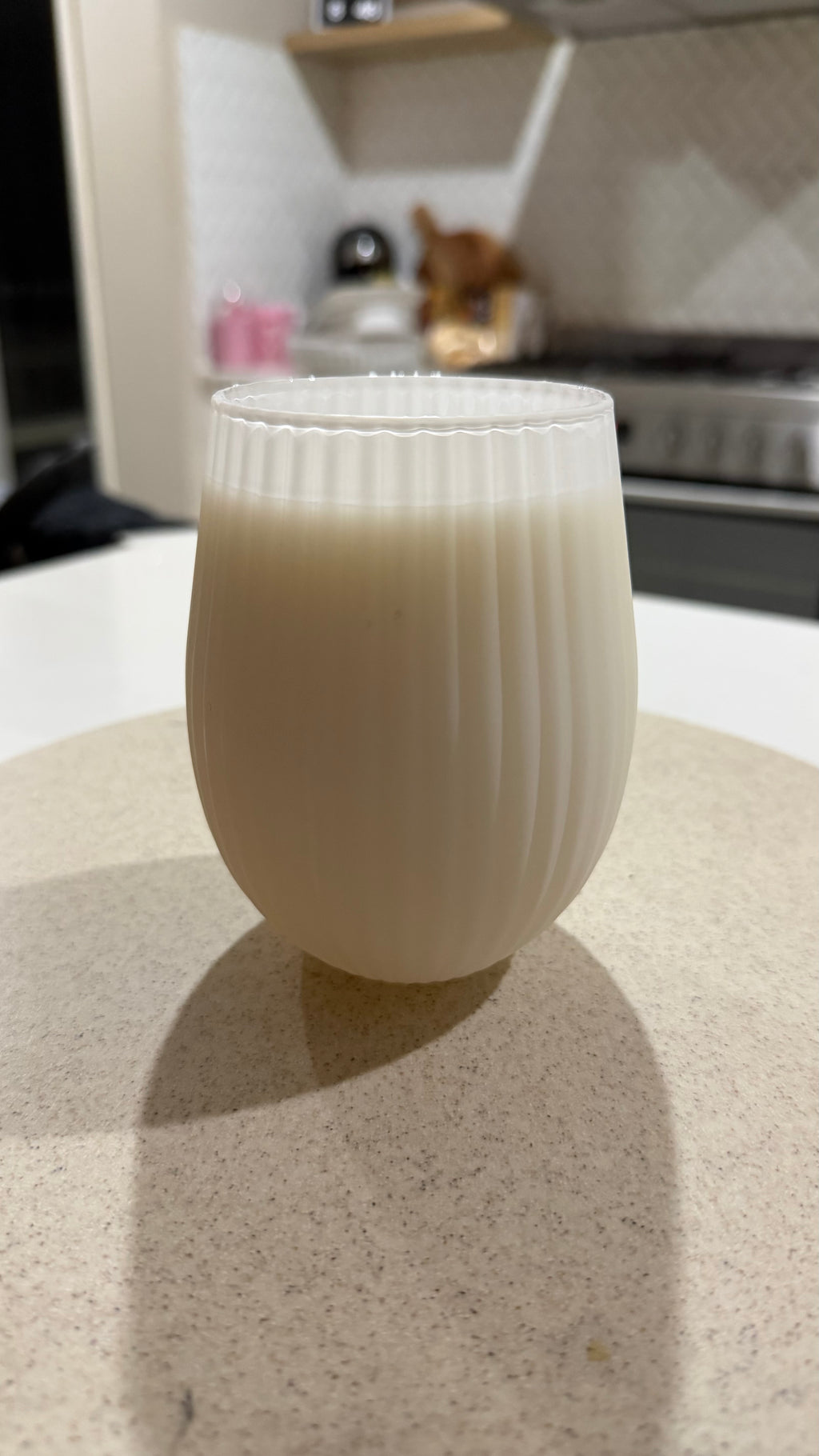 Ribbed Candle Matte White