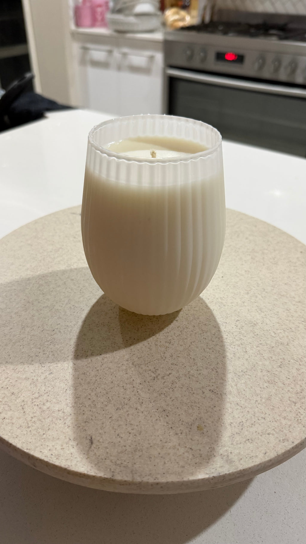 Ribbed Candle Matte White