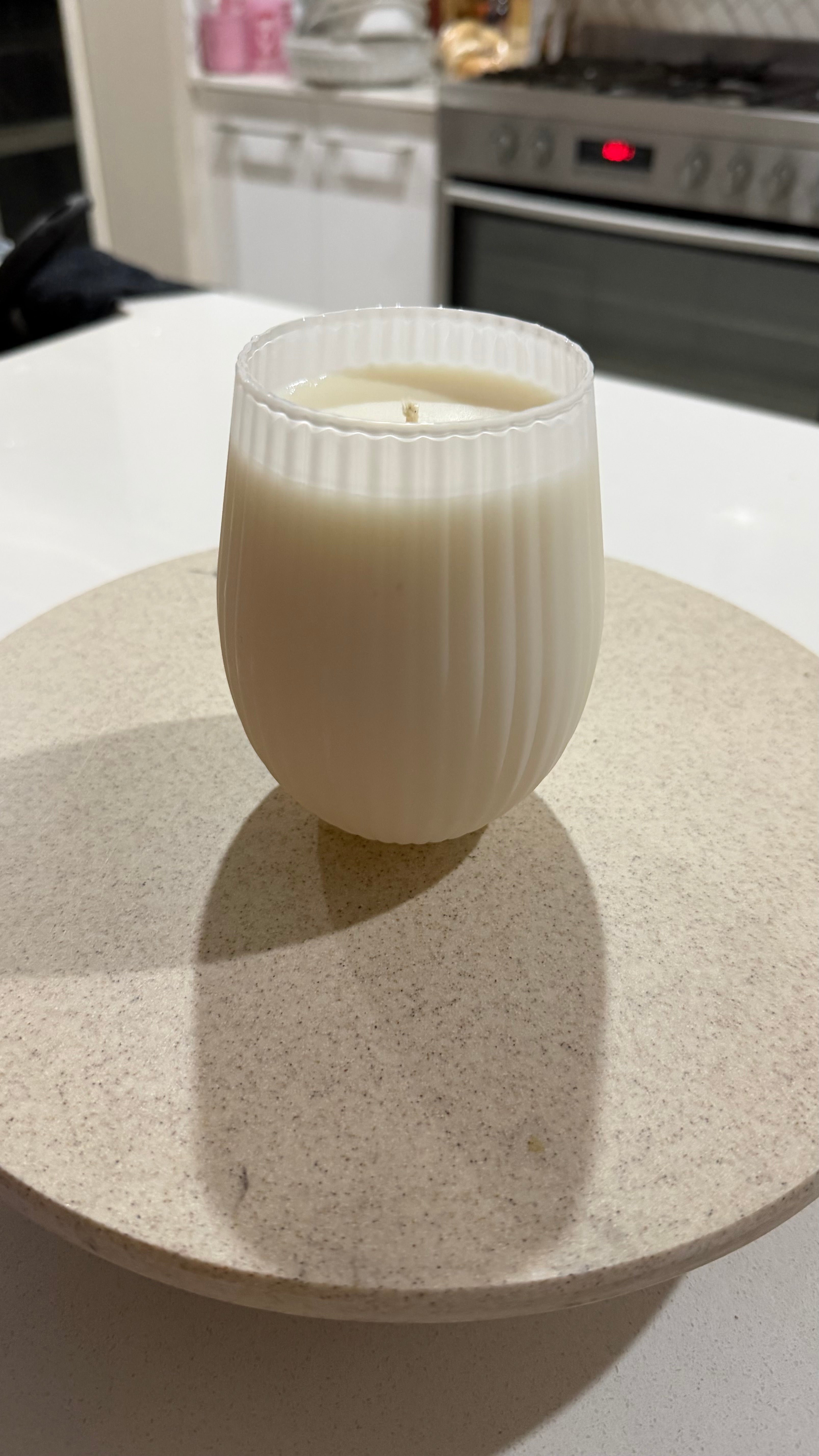 Ribbed Candle Matte White